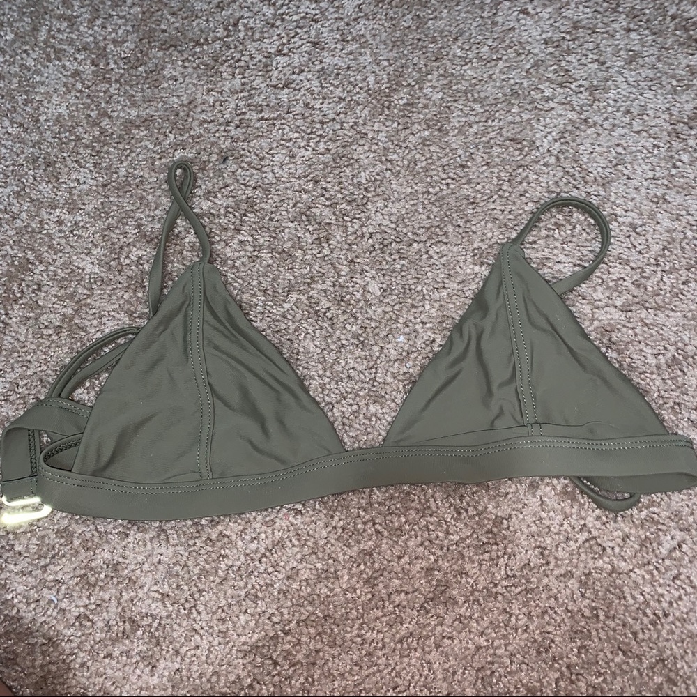 Army green Kira swim bikini top
